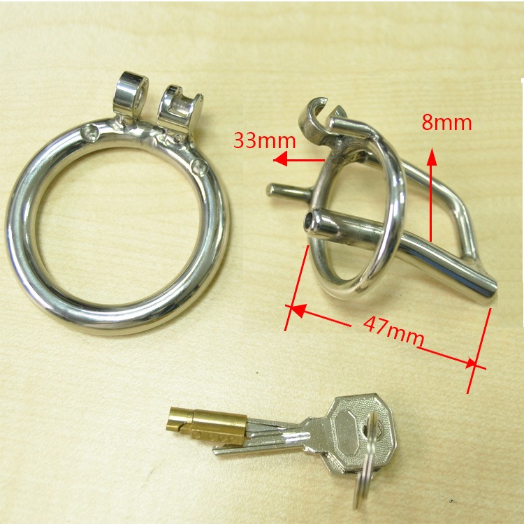 Stainless Steel Male Chastity Device Bdsm Cock Ring Cage With Urethral Sounding Rod - 5