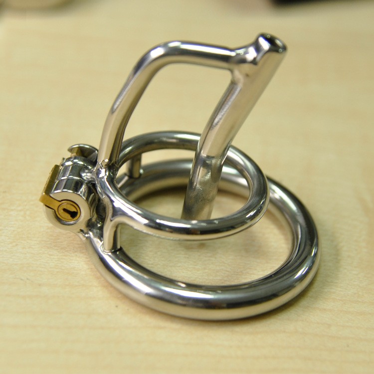 Stainless Steel Male Chastity Device Bdsm Cock Ring Cage With Urethral Sounding Rod - 1