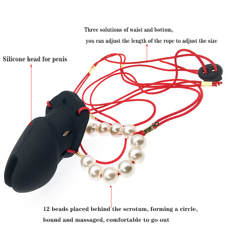 Mens Adjustable Chastity Device Stealth Bondage Belt Scrotum Restraint Cage Erotic Sextoy With Strapon Penis Attachment - 5