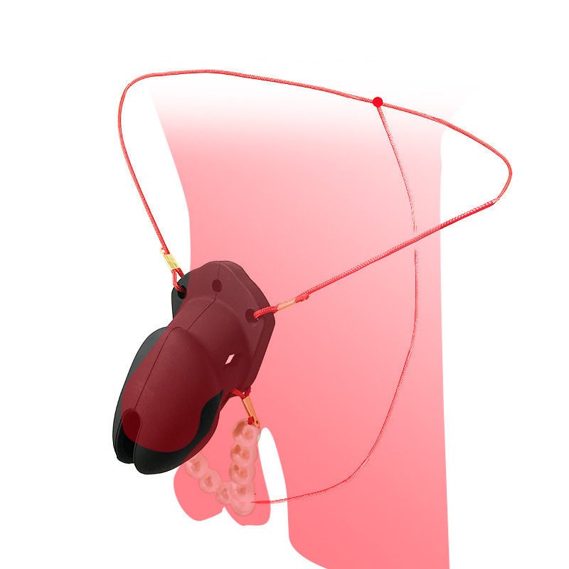 Mens Adjustable Chastity Device Stealth Bondage Belt Scrotum Restraint Cage Erotic Sextoy With Strapon Penis Attachment - 4