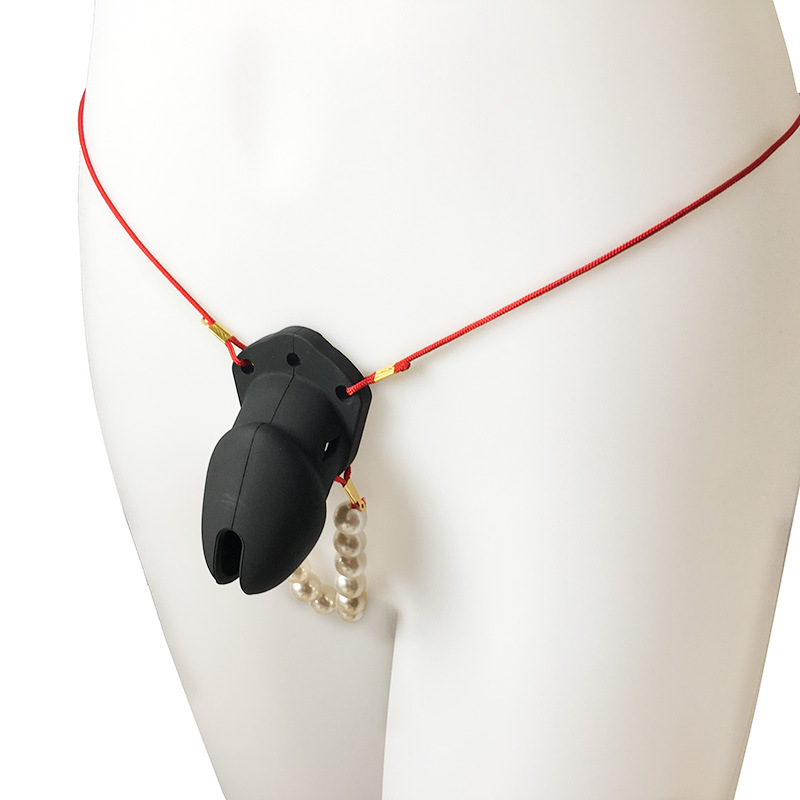 Mens Adjustable Chastity Device Stealth Bondage Belt Scrotum Restraint Cage Erotic Sextoy With Strapon Penis Attachment - 2