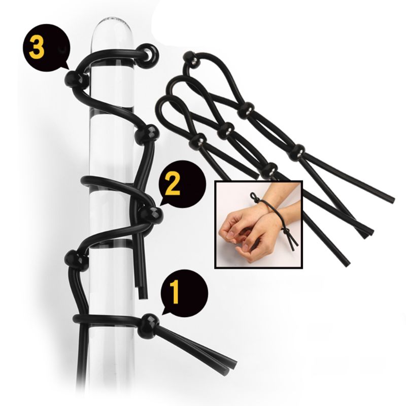 7piece Ultimate Male Enhancement Set Includes 4 Cock Rings Clitoral Stimulator And 3 Adjustable Erection Support Loops - 7