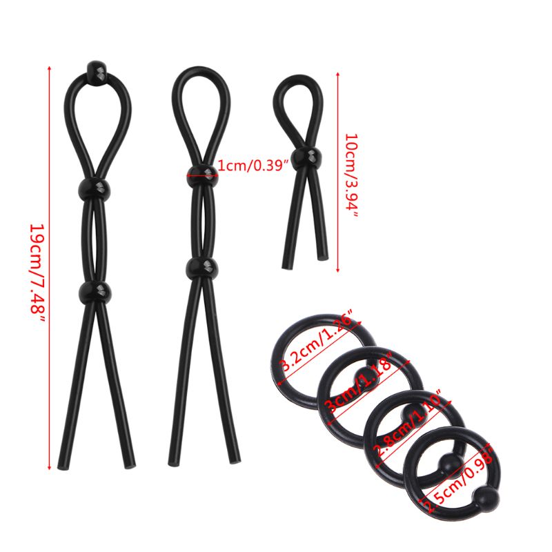 7piece Ultimate Male Enhancement Set Includes 4 Cock Rings Clitoral Stimulator And 3 Adjustable Erection Support Loops - 5