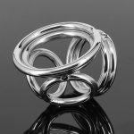 Men Stainless Steel Dick Ring Penis Delay Ejaculation 4 Holes Cockrings Lock Dildo And Scrotum Adult Male Cocks Sex Toys J7-1-26 - 6
