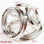 Men Stainless Steel Dick Ring Penis Delay Ejaculation 4 Holes Cockrings Lock Dildo And Scrotum Adult Male Cocks Sex Toys J7-1-26 - 3