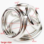 Men Stainless Steel Dick Ring Penis Delay Ejaculation 4 Holes Cockrings Lock Dildo And Scrotum Adult Male Cocks Sex Toys J7-1-26 - 2