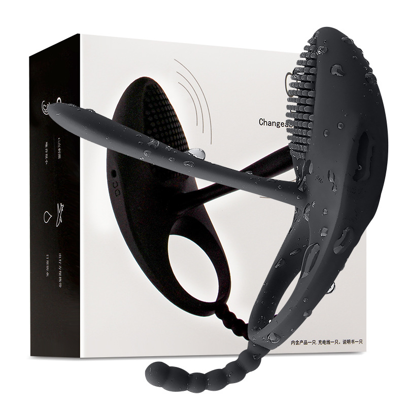 Waterproof Silicone Penis Ring Vibrator With 7 Modes Rechargeable Anal Clitoral Stimulation Sex Toy - 8