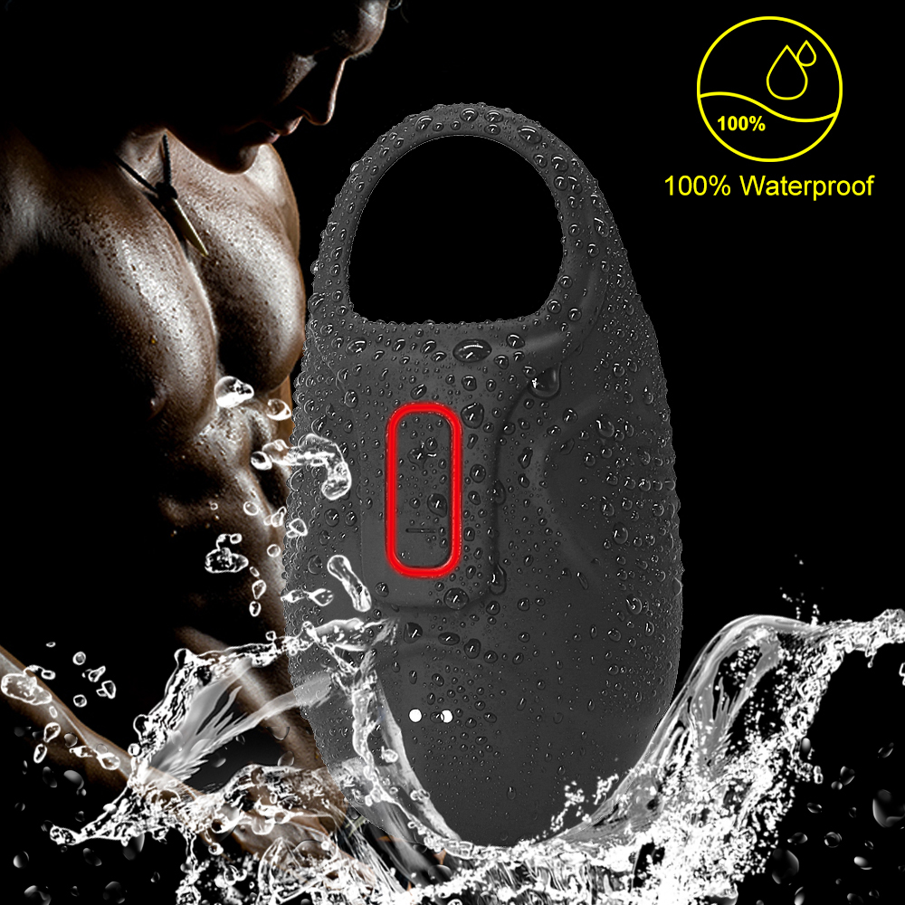 Male Vibrating Chastity Cage Scrotum Ball Stretcher Delay Training Penis Ring Adult Sex Toy - 8
