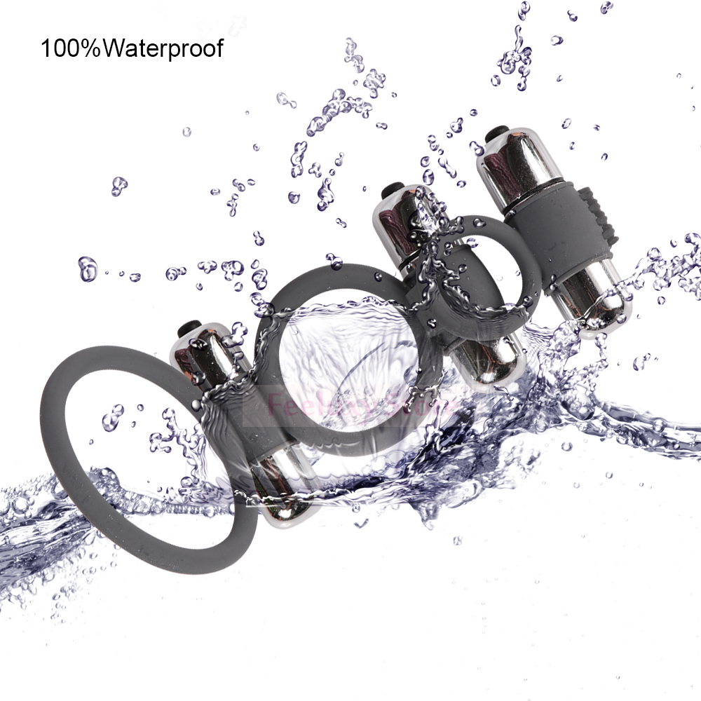 Silicone Triple Cock Ring With Vibrating Bullet For Enhanced Stamina Male Pleasure Toy - 10