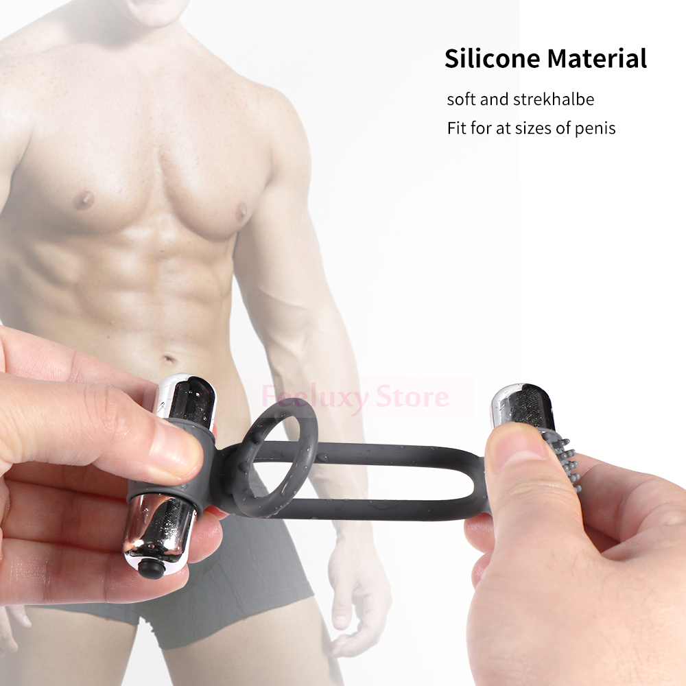 Silicone Triple Cock Ring With Vibrating Bullet For Enhanced Stamina Male Pleasure Toy - 5