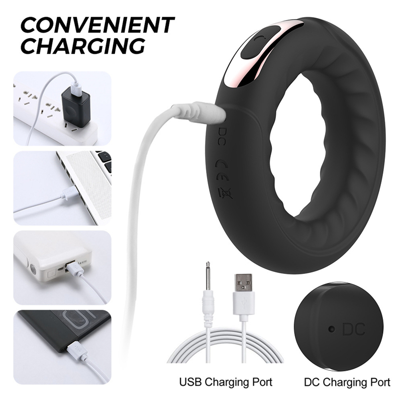 Wireless Remote Control 10speed Silicone Cock Rings Vibrating Male Sex Toys For Adult Games - 7