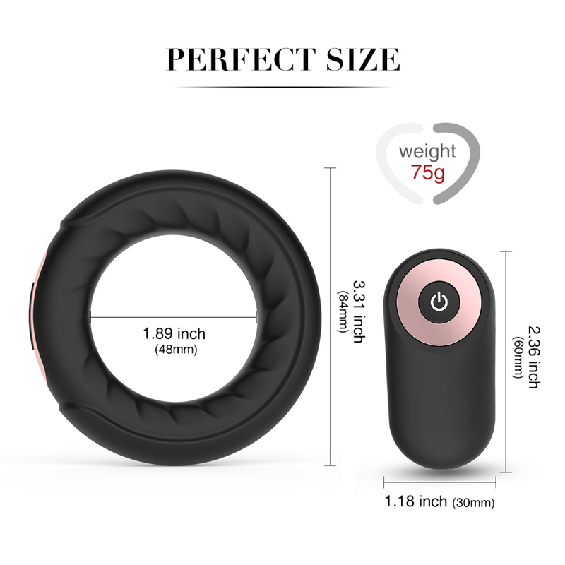 Wireless Remote Control 10speed Silicone Cock Rings Vibrating Male Sex Toys For Adult Games - 1