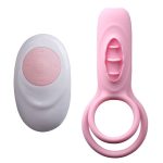 Remote Control Vibrating Penis Ring With Tongue Male Cock & Clitoral G-spot Vibrators Clitoris Stimulators Powerful Sex Toy