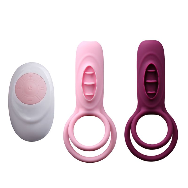 Deluxe Remote Control Vibrating Penis Ring With Tongue Male Female Gspot Clitoral Stimulator Powerful Adult Pleasure Toy - 12
