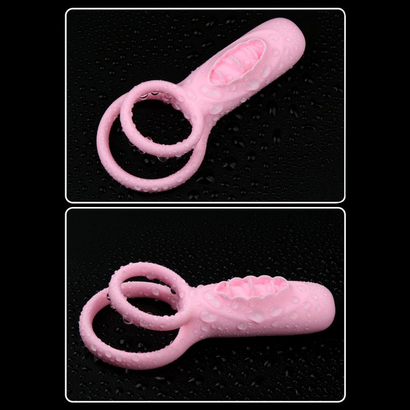 Deluxe Remote Control Vibrating Penis Ring With Tongue Male Female Gspot Clitoral Stimulator Powerful Adult Pleasure Toy - 3