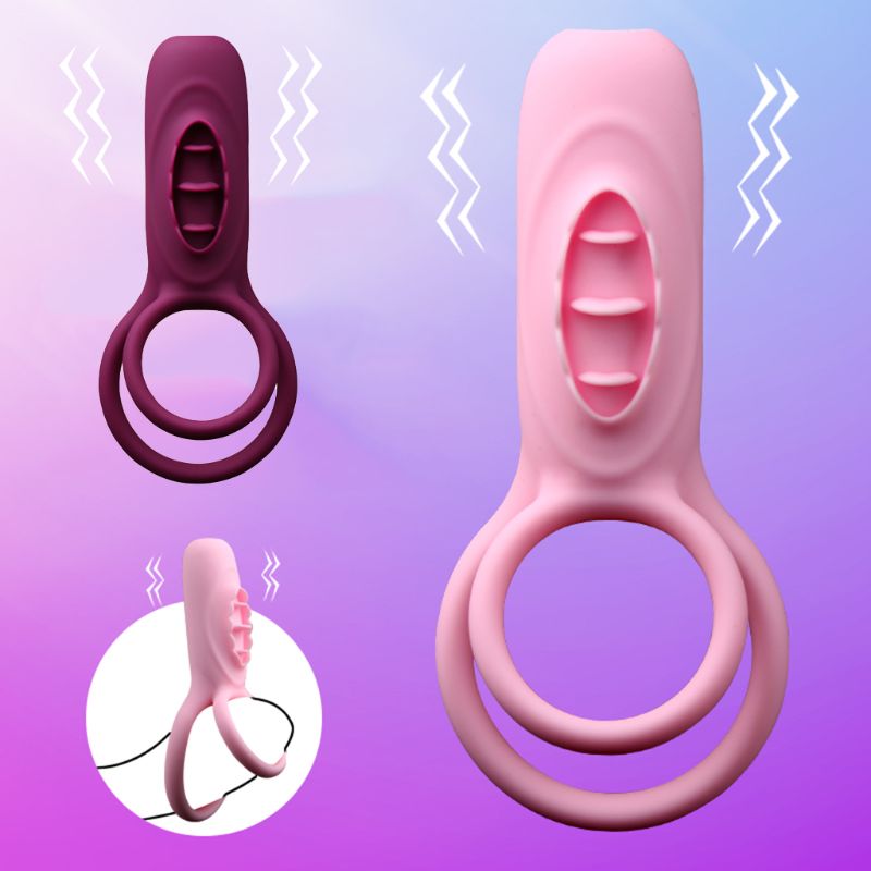 Deluxe Remote Control Vibrating Penis Ring With Tongue Male Female Gspot Clitoral Stimulator Powerful Adult Pleasure Toy - 1