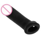 Big Penis Extender Enlarger Sheath Cock Enhancer Ball Stretch Sleeve Black White 16x4cm - 4