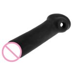 Big Penis Extender Enlarger Sheath Cock Enhancer Ball Stretch Sleeve Black White 16x4cm - 3