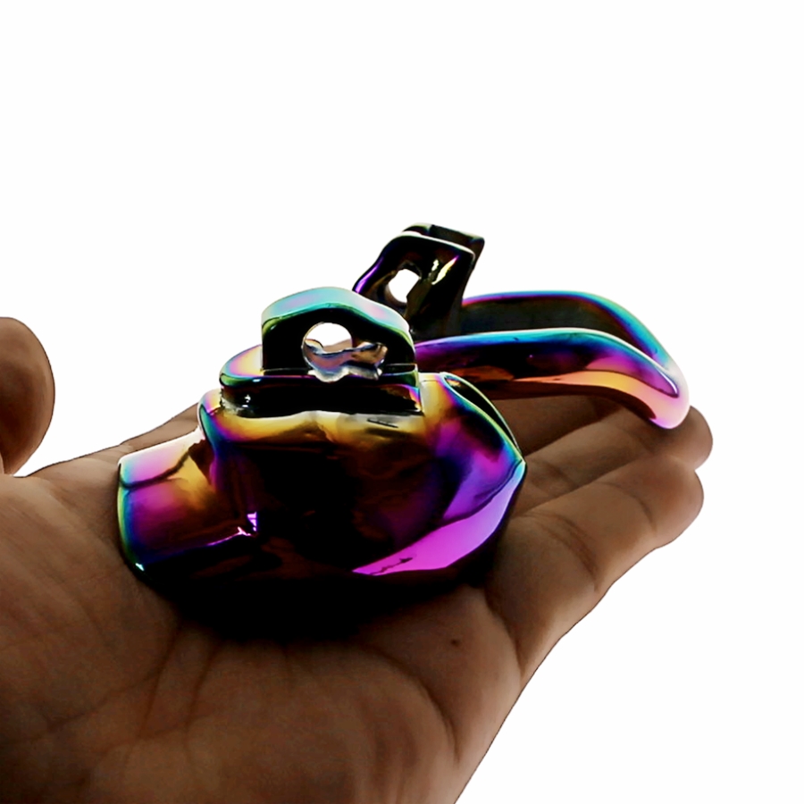 Stainless Steel Micro Small Chastity Device V3 Bdsm Torture Toys Rainbow Ht Cock Cage - 6