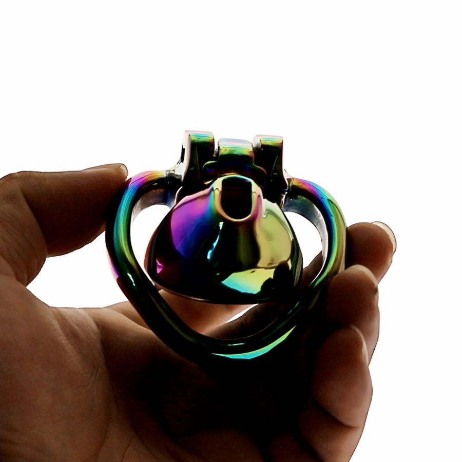 Stainless Steel Micro Small Chastity Device V3 Bdsm Torture Toys Rainbow Ht Cock Cage - 5
