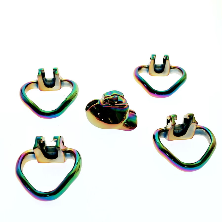 Stainless Steel Micro Small Chastity Device V3 Bdsm Torture Toys Rainbow Ht Cock Cage - 3