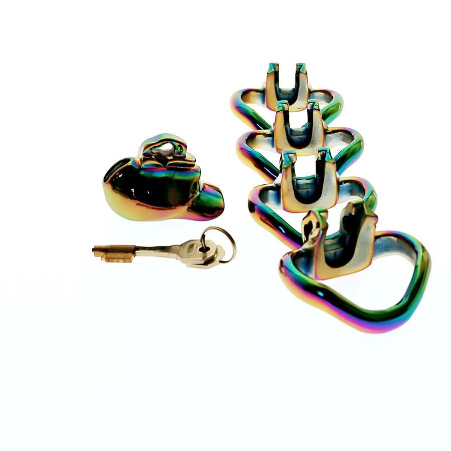 Stainless Steel Micro Small Chastity Device V3 Bdsm Torture Toys Rainbow Ht Cock Cage - 2