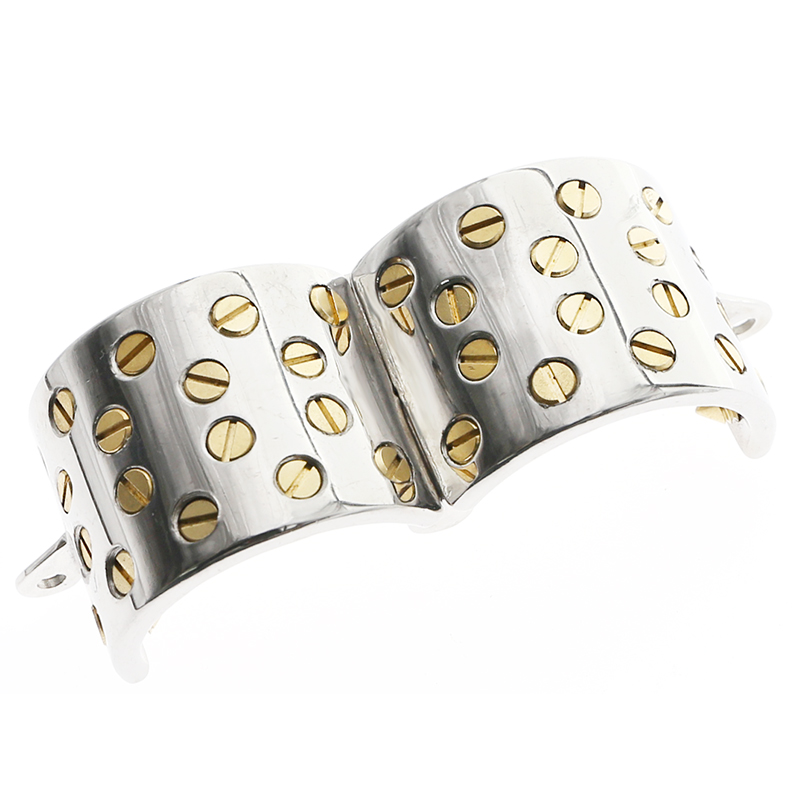 Kalis Teeth 4 Rows Gold Spiked Male Chastity Device Extreme Bdsm Scrotum Pendant Cock Ring Torture Cage - 17
