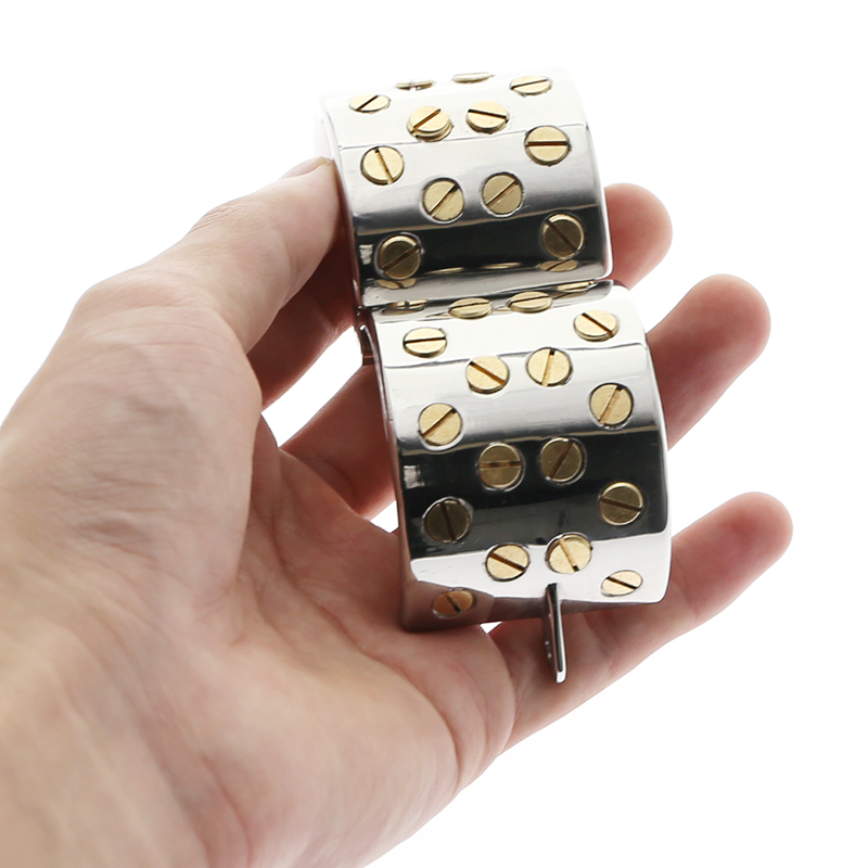 Kalis Teeth 4 Rows Gold Spiked Male Chastity Device Extreme Bdsm Scrotum Pendant Cock Ring Torture Cage - 10
