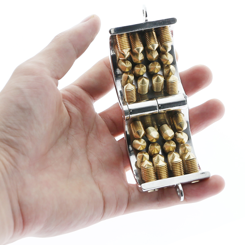 Kalis Teeth 4 Rows Gold Spiked Male Chastity Device Extreme Bdsm Scrotum Pendant Cock Ring Torture Cage - 9