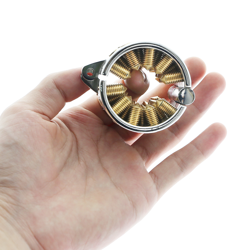 Kalis Teeth 4 Rows Gold Spiked Male Chastity Device Extreme Bdsm Scrotum Pendant Cock Ring Torture Cage - 8