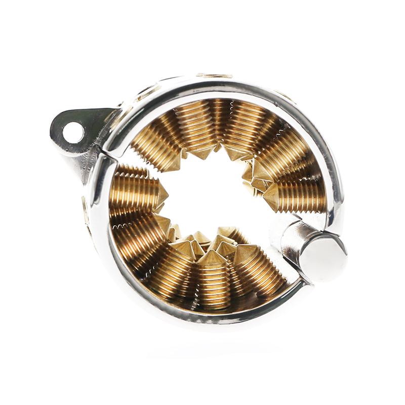 Kalis Teeth 4 Rows Gold Spiked Male Chastity Device Extreme Bdsm Scrotum Pendant Cock Ring Torture Cage - 5