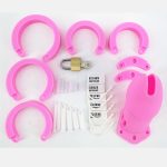 Silicone Pink Male Chastity Device Cock Cage Cb6000 Cb6000s With 5 Penis Ring Belt Adult Sex Toys For Men G7-2-5 - 6