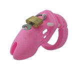 Silicone Pink Male Chastity Device Cock Cage Cb6000 Cb6000s With 5 Penis Ring Belt Adult Sex Toys For Men G7-2-5 - 4