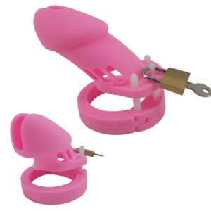 Silicone Pink Male Chastity Device Cock Cage Cb6000 Cb6000s With 5 Penis Ring Belt Adult Sex Toys For Men G7-2-5