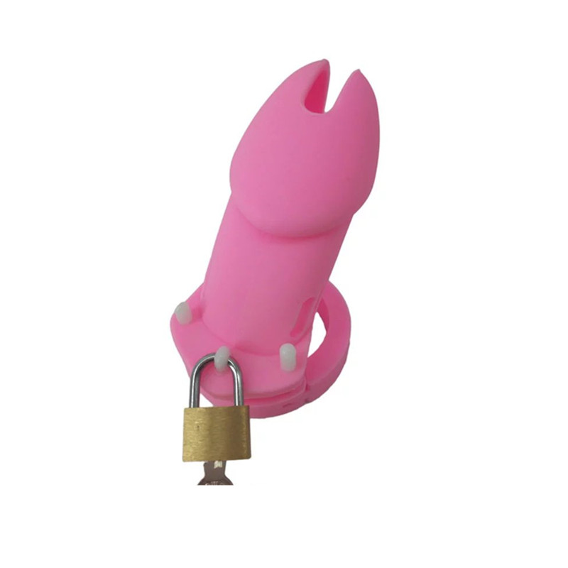 Silicone Male Chastity Device Pink Cb6000 With 5 Adjustable Penis Rings Erotic Adult Sex Toy For Men - 19