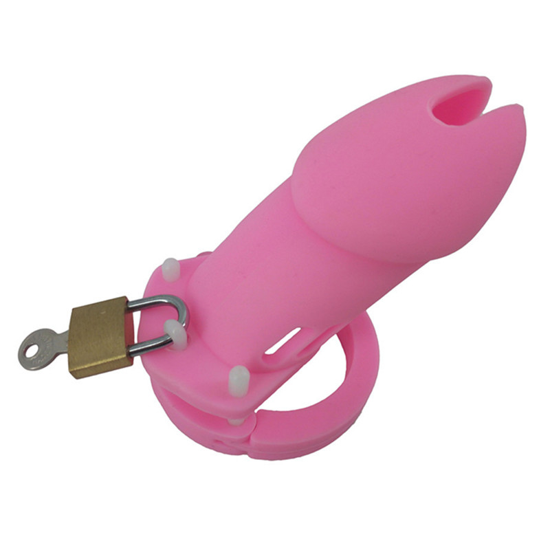 Silicone Male Chastity Device Pink Cb6000 With 5 Adjustable Penis Rings Erotic Adult Sex Toy For Men - 18