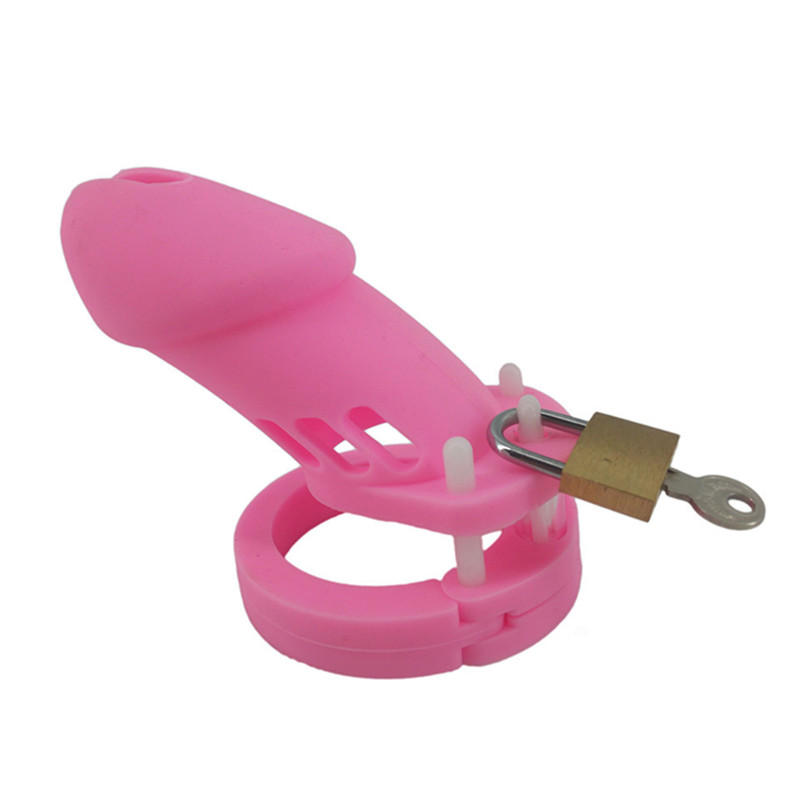Silicone Male Chastity Device Pink Cb6000 With 5 Adjustable Penis Rings Erotic Adult Sex Toy For Men - 17