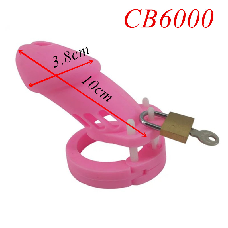 Silicone Male Chastity Device Pink Cb6000 With 5 Adjustable Penis Rings Erotic Adult Sex Toy For Men - 14