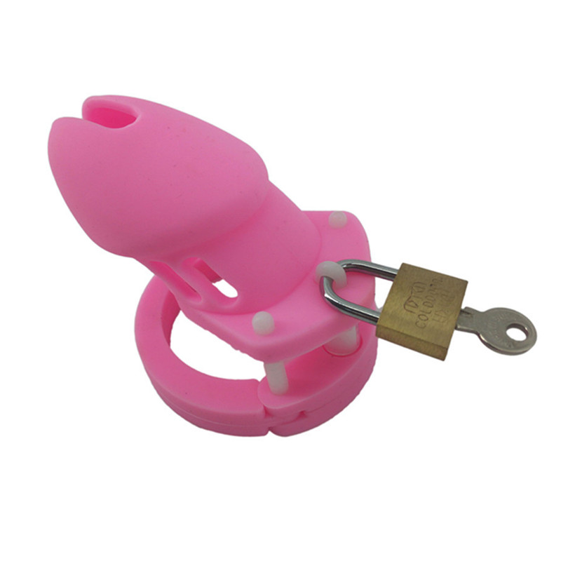 Silicone Male Chastity Device Pink Cb6000 With 5 Adjustable Penis Rings Erotic Adult Sex Toy For Men - 13