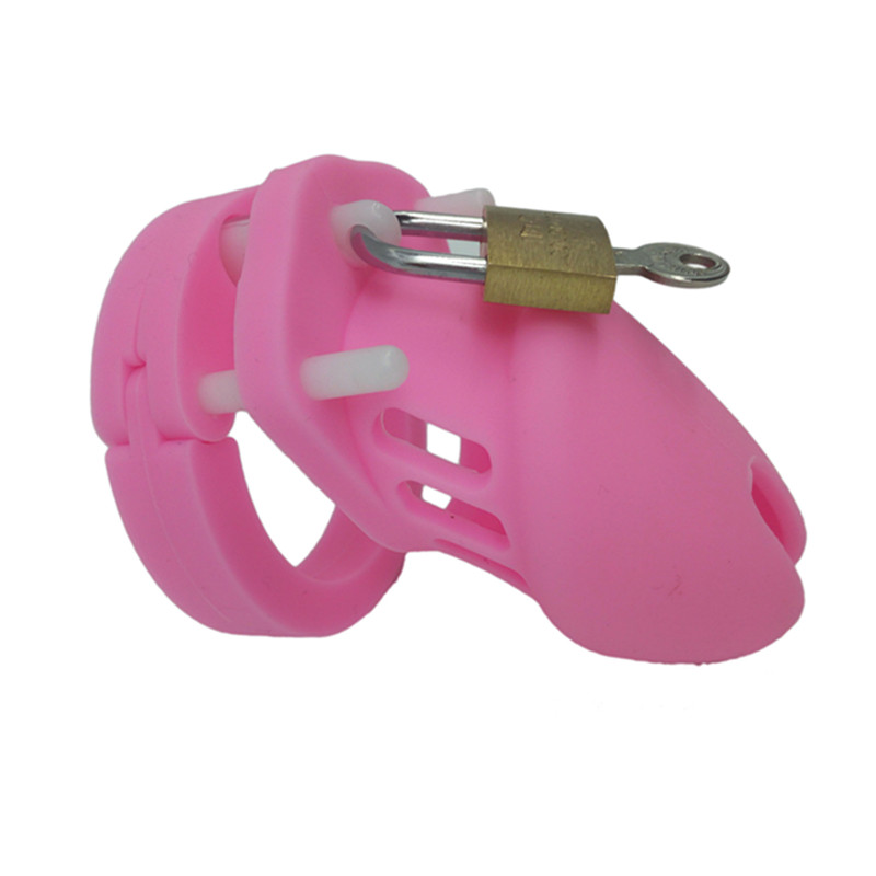 Silicone Male Chastity Device Pink Cb6000 With 5 Adjustable Penis Rings Erotic Adult Sex Toy For Men - 9