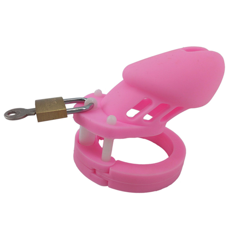 Silicone Male Chastity Device Pink Cb6000 With 5 Adjustable Penis Rings Erotic Adult Sex Toy For Men - 7
