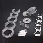Plastic Male Chastity Device Whale Cock Cage With 5 Size Rings Brass Lock Number Tags Sex Toys Penis Ring Man Products - 6