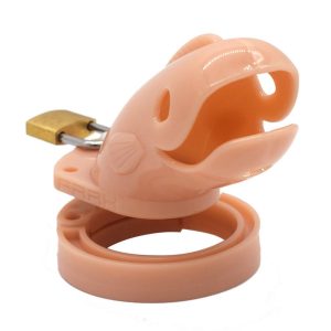 Plastic Male Chastity Device Whale Cock Cage With 5 Size Rings Brass Lock Number Tags Sex Toys Penis Ring Man Products - 2