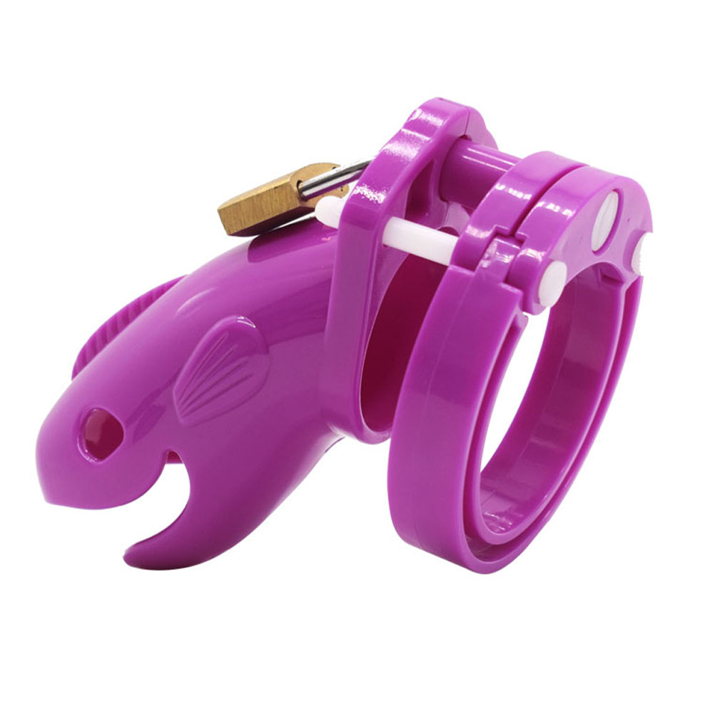 Male Chastity Device Whale Cock Cage Adjustable 5size Penis Rings Durable Plastic Brass Lock Number Tags Intimate Sex Toys For Men - 26