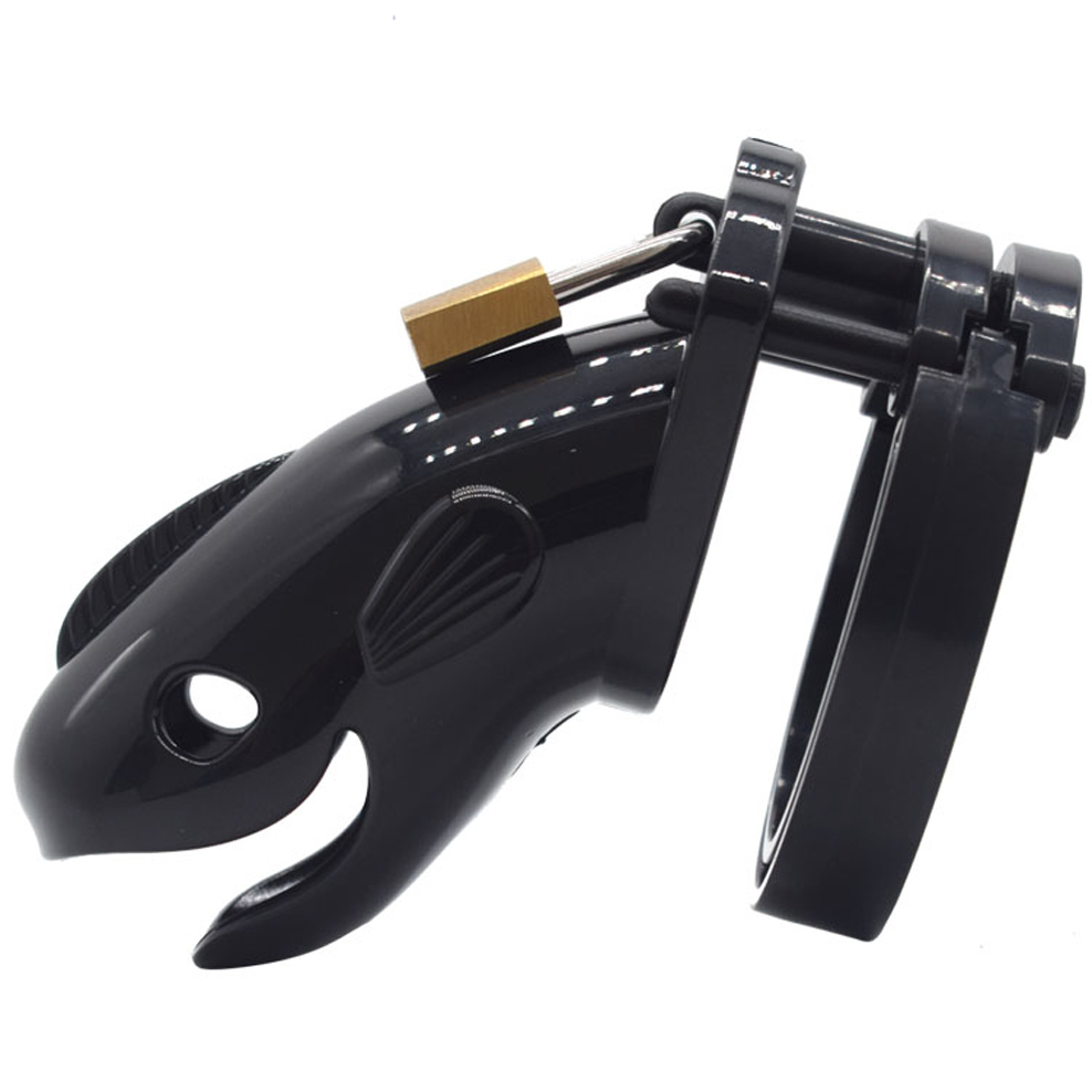 Male Chastity Device Whale Cock Cage Adjustable 5size Penis Rings Durable Plastic Brass Lock Number Tags Intimate Sex Toys For Men - 14