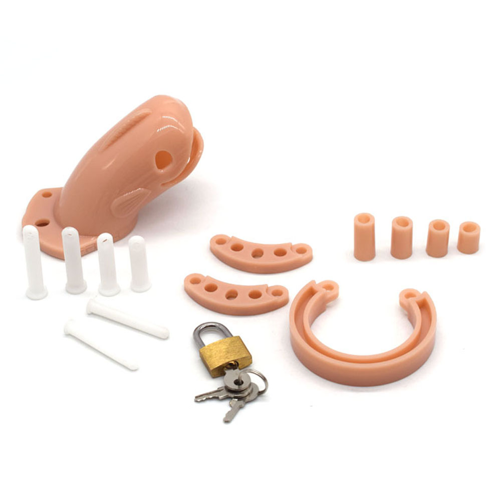 Male Chastity Device Whale Cock Cage Adjustable 5size Penis Rings Durable Plastic Brass Lock Number Tags Intimate Sex Toys For Men - 13