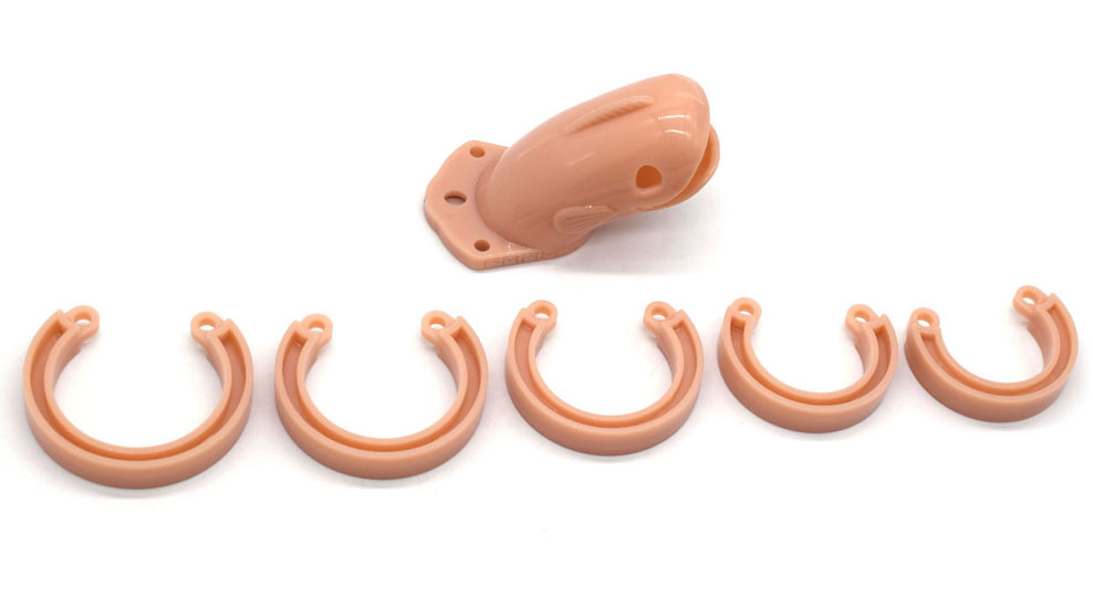 Male Chastity Device Whale Cock Cage Adjustable 5size Penis Rings Durable Plastic Brass Lock Number Tags Intimate Sex Toys For Men - 8