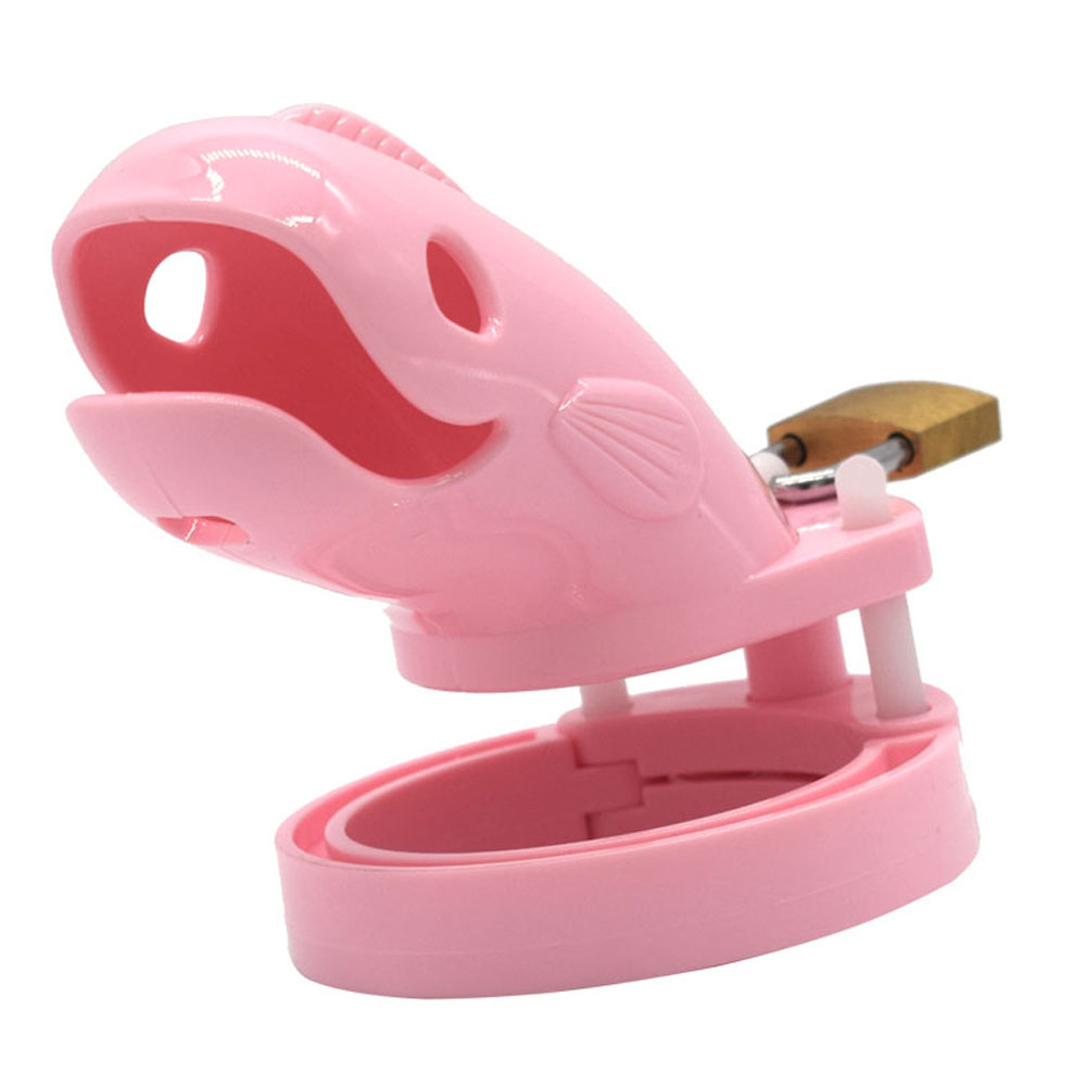 Male Chastity Device Whale Cock Cage Adjustable 5size Penis Rings Durable Plastic Brass Lock Number Tags Intimate Sex Toys For Men - 6