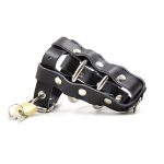 Leather Cock Cage Penis Ring Adjustable Restraint Bondage Lock Male Chastity Device Adult Game Sex Toy For Men - 3