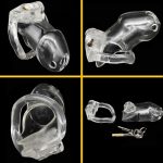 Sex Shop Male Chastity Cock Cages Toys For Men Penis Belt Lock With Four Ring Cage Gay Device - 4